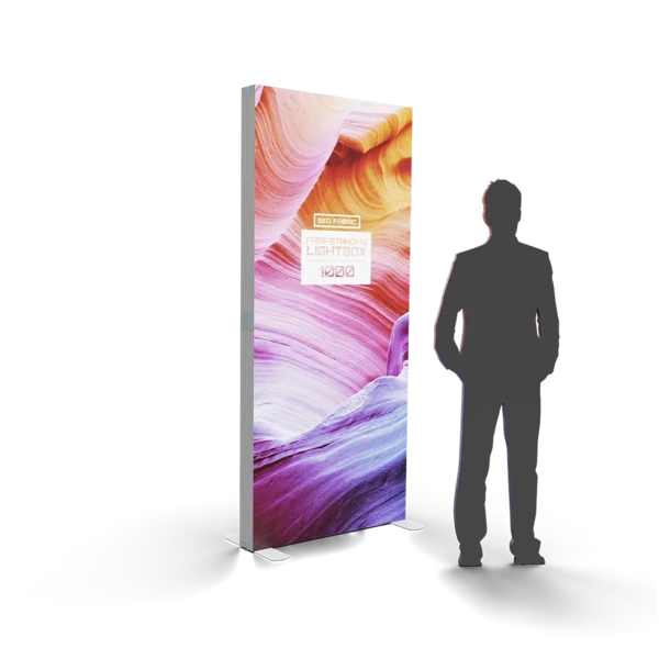 Seg Fabric Free Standing Lightbox - 1000 - Illuminated